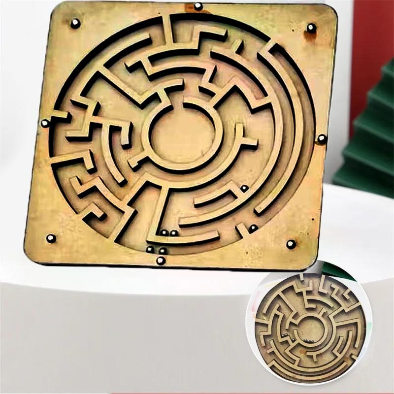 Plus Shine Young Adults/Activity Educational Gift Labyrinth Ball In A Maze Puzzle Toy Board(Brown)