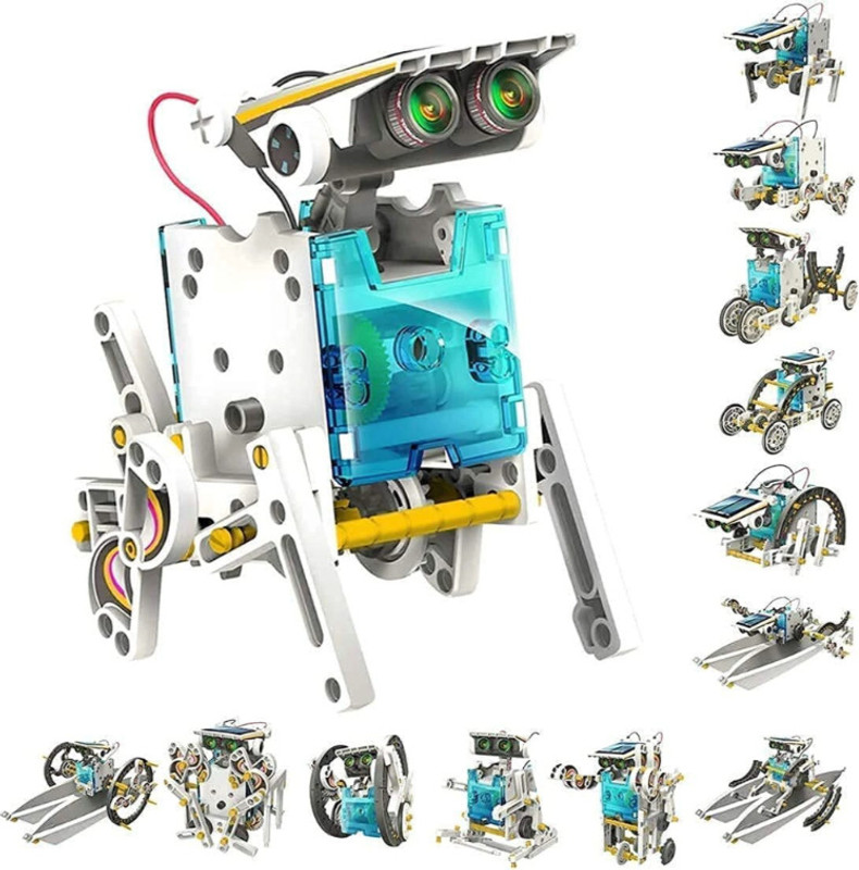 BABYRAINBOW Solar Robot Toy STEM 13-in-1 Learning Education Creation Toy (Multicolor)(Multicolor)