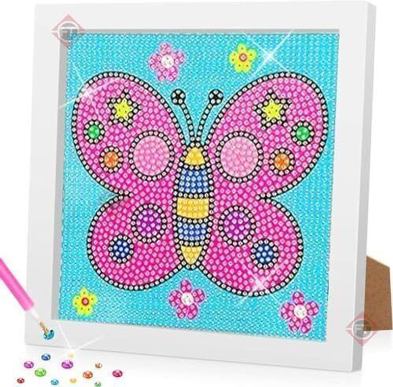 Saaishvi DIY: 5D Diamond Painting Art & Craft Kit with Frame: Butterfly(Multicolor)
