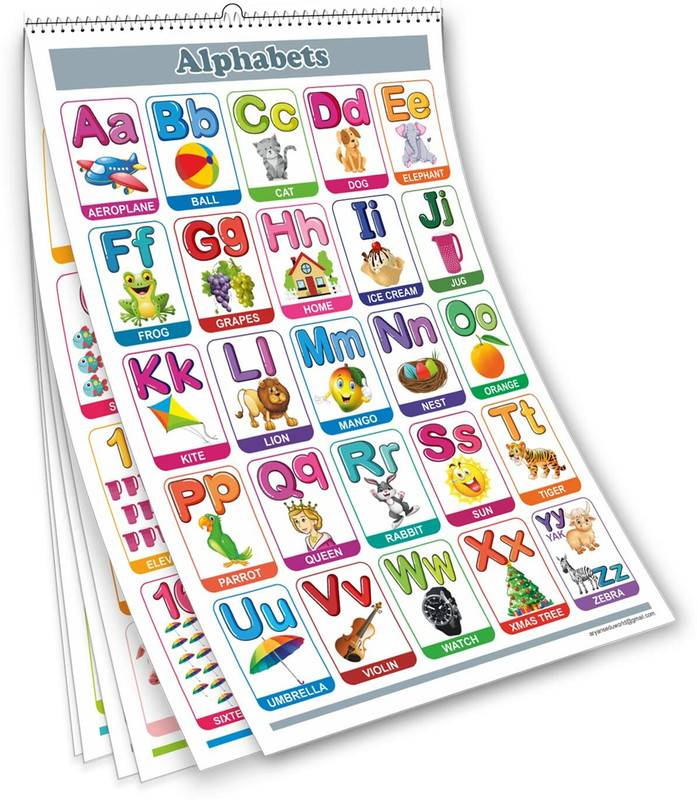 giftsrus Educational Chart for Kids-Learning Wall Calendar Laminated Poster 12X18-6 Pages(Multicolor)