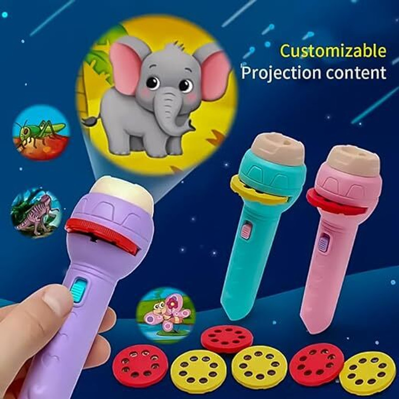 Glenston 6 Slides 48 Patterns Projector Torch | Projection Light Toy for Kids(Multicolor)