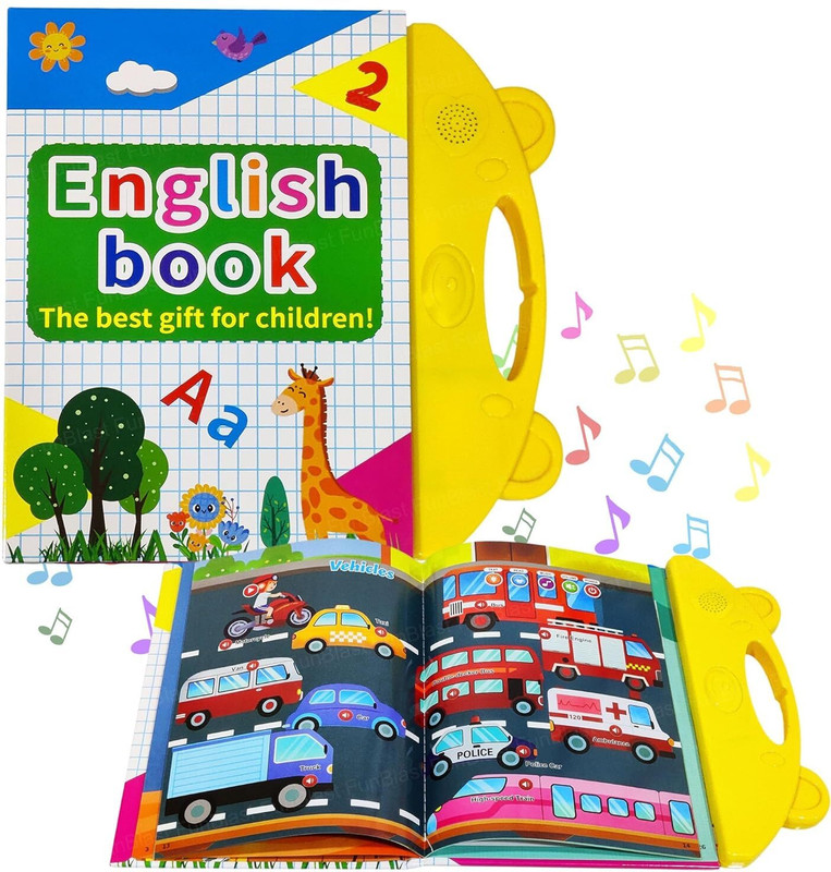 FunBlast Audio Book for Kids - My English E-Book with Alphabet, Numbers, Shapes, Animals,(Multicolor)