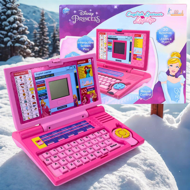 Kriiddaank Disney Princess Interactive English Learning Laptop for Kids(Pink)