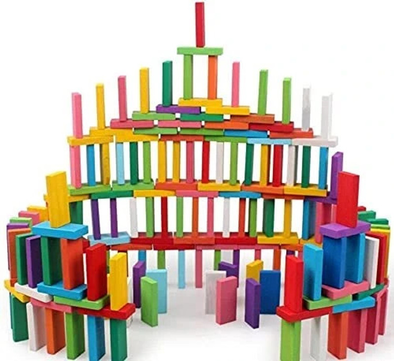 ARTECO Colorful Wooden Domino Block Set - 120 PCS (Multicolour)(Multicolor)