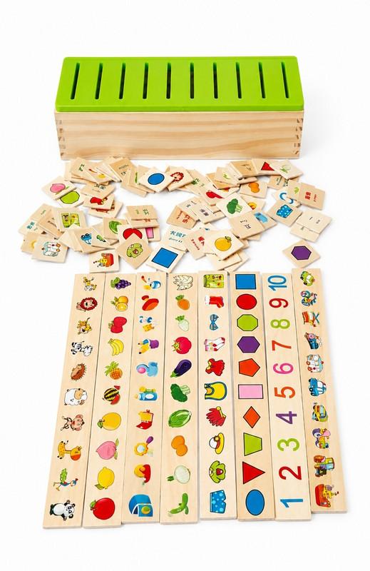 Able wood toys Wooden knowledge classification box learning toys for kids(Blue, Multicolor, Black, Orange, Red, Yellow, Green)