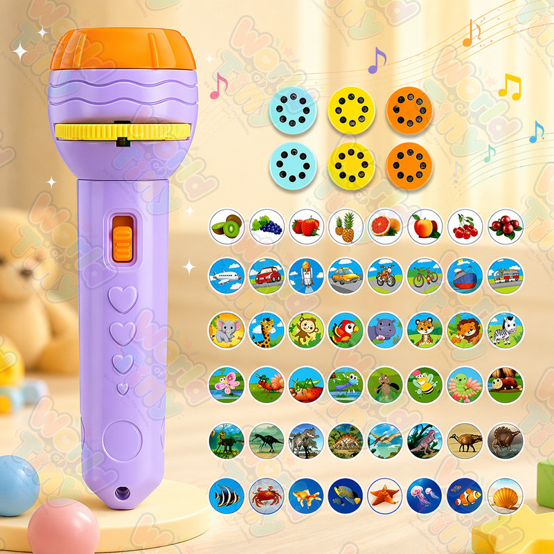 WORLD OF TINY Kids Educational Cartoon Projection Light Toy(Multicolor)