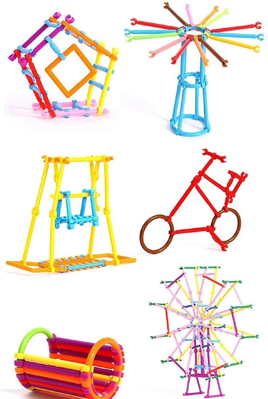 AmarEnterprise100 Kids STEM Stick Blocks Creative Building Construction Toy for Kids(Multicolor)