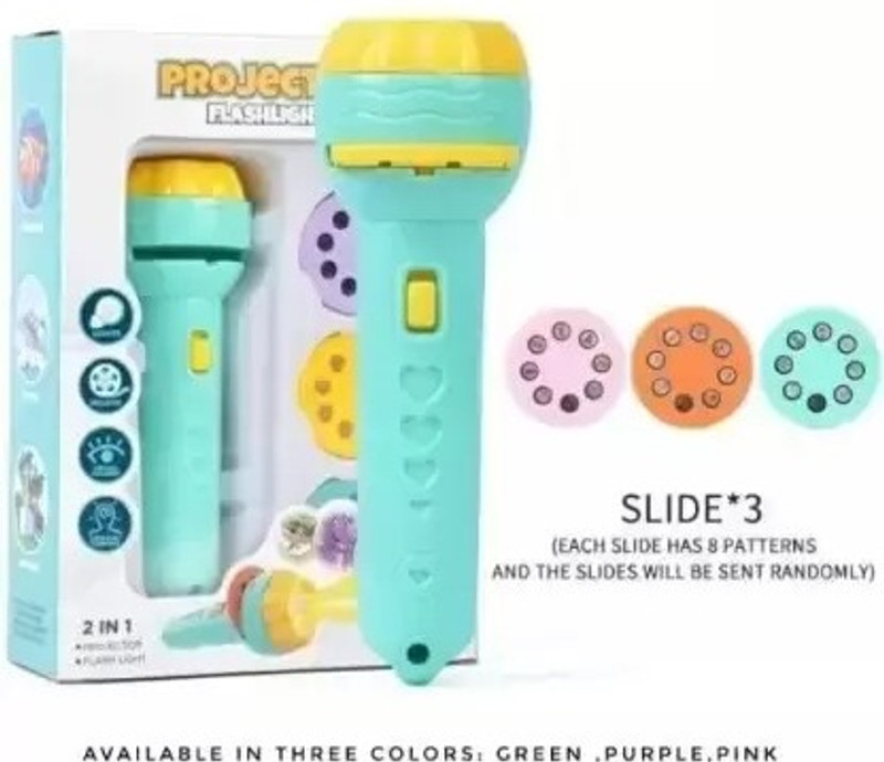 Kmc kidoz Mini Slide Projector Torch for for FlashLight & Bedtime Stories for Children(Multicolor)