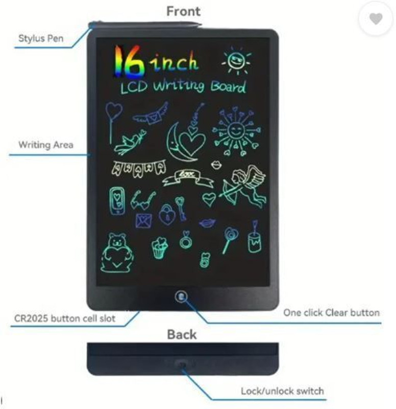 HALLSTATT LCD WRITING TABLE 16 INCH LCD(Black, Multicolor)