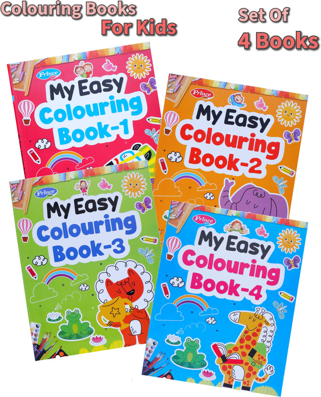 AP SINHA My Easy Colouring Book - Set of 4 | Fun Early Learning Activity Books for Kids(Multicolor)
