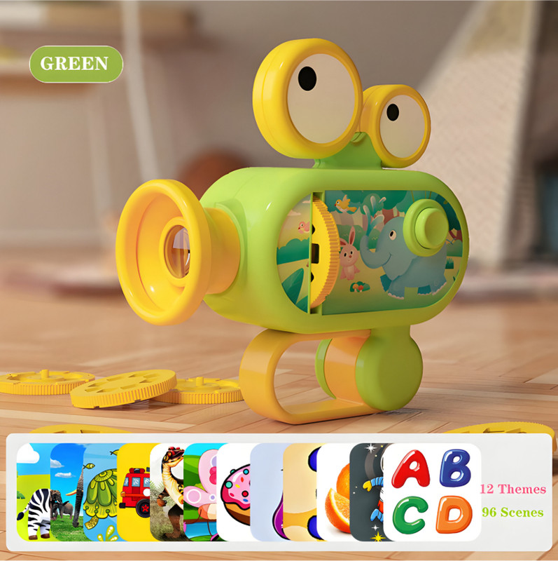 Jollyora Kids LED Projector Flashlight Toy for Girls Boys Bedtime Story Projection Lamp(Green)