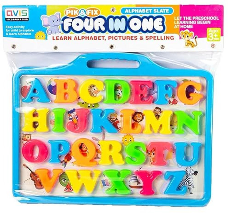 TOYXIITY MALL 4 in 1 Alphabet Slate Pick & Fix Letters to Learn Alphabets | Numbers | Pictures(Multicolor)