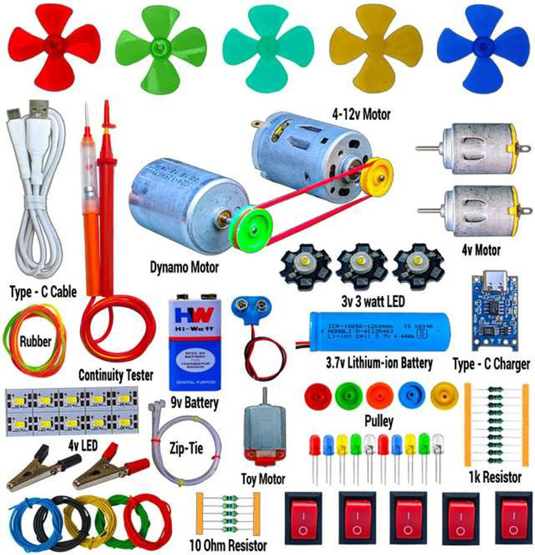 SYMFONIA All Necessary Experimental Learning Science Project Kit For Students(100+ Items)(Multicolor)