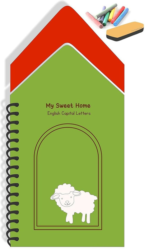 Earendelkids My Chalk Book – English Capital Letters | Uppercase Alphabet Writing Practice(Green)
