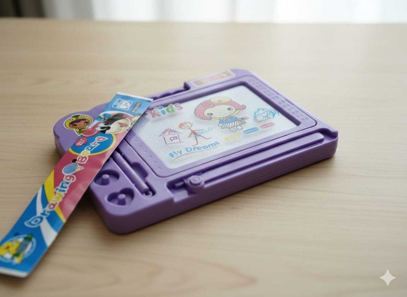 drawingboard Magnetic Writing Drawing Board for Kids with Pen – Erasable Doodle Board Slate(Purple)