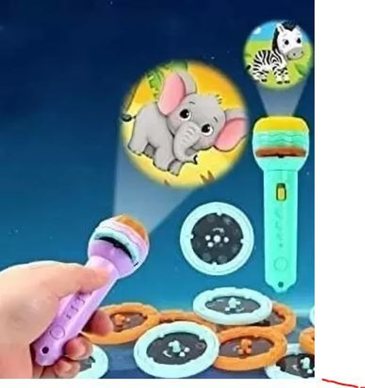 Novelty Enterprises Mini 3 Slids 24 Patterns Projector light Torch Kids Projection Light Toy(Multicolor)