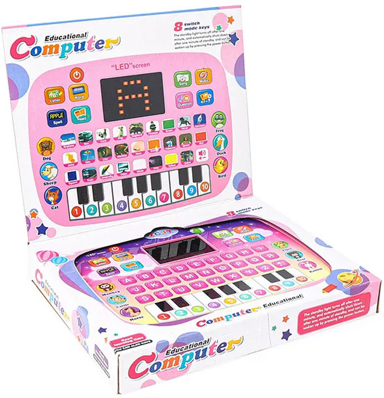 Nickspool Piano Laptop with LED Screen & Music Computer Tablet - (Color & Print May Vary)(Pink)