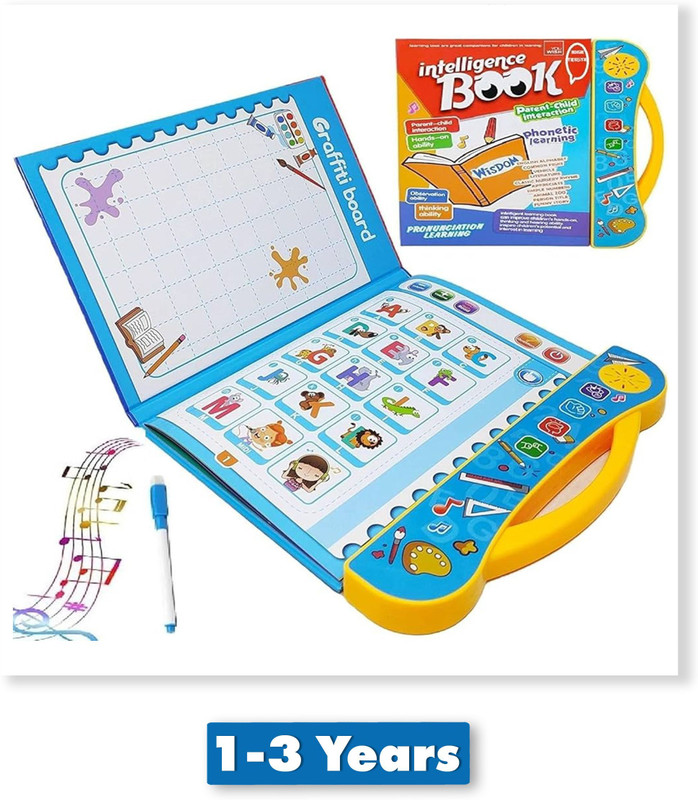 BloomiFy Electronic Activity Book With English Alphabets & Numbers Words Rhymes(Multicolor)