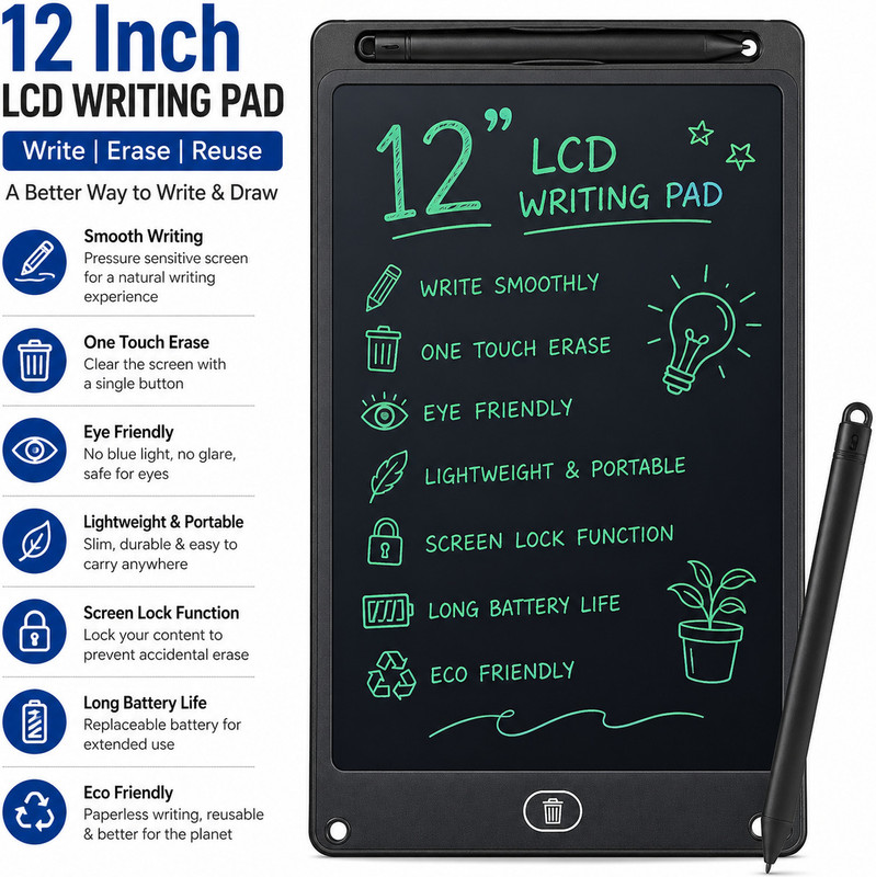 Stonepeak 12 Inch LCD Writing Tablet for Kids(Multicolor)