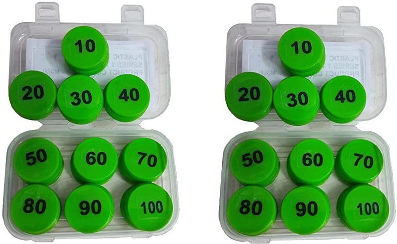 MOREL PLASTIC TOKEN / COINS WITH NUMERIC NUMBERS 1 TO 200, (PACK 1) 200 COINS.(Green)