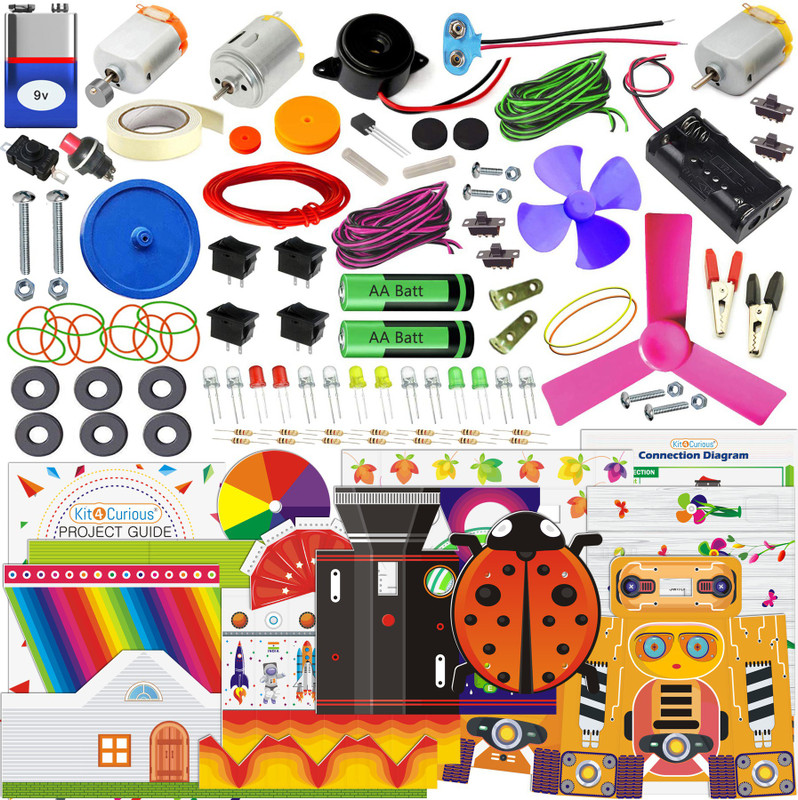 Kit4Curious 113 experiments Science activity kit - 100 DIY projects +13 Exclusive activities(Multicolor)