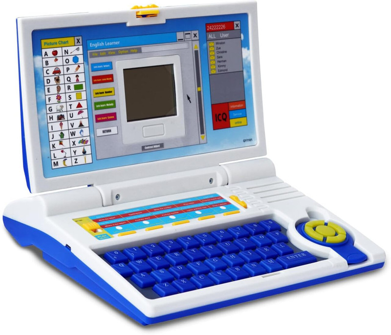 REVANA Educational Laptop Computer Toy with Mouse for Kids(Blue)