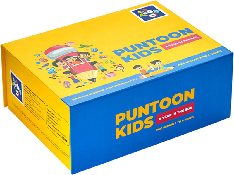 PunToon Kids A Year In The Box Activity Toys | Nursery Learning Kits for kids 3+ Years(Yellow)