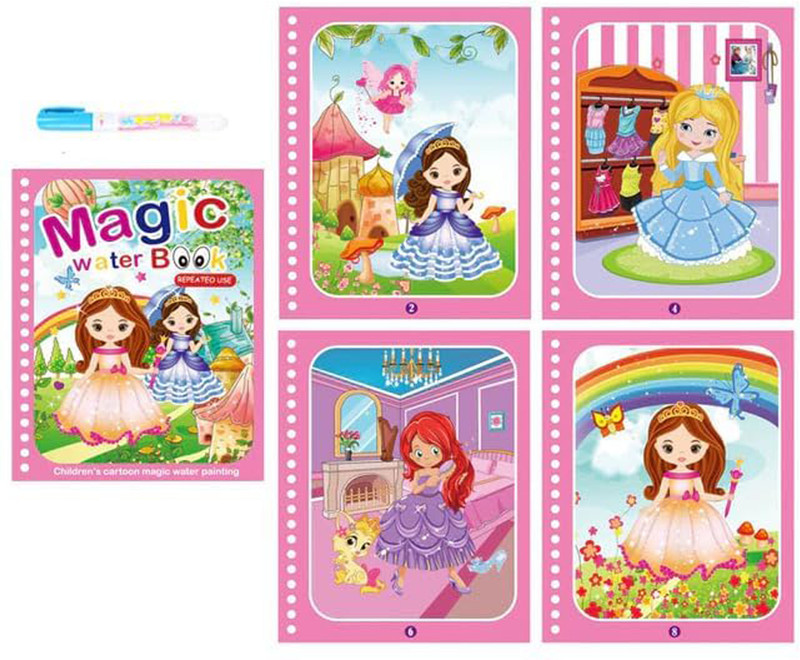 PRIMEFAIR Magic Water Doodle Book for Kids | Reusable Water Colouring Drawing Pad with Pen(Multicolor)