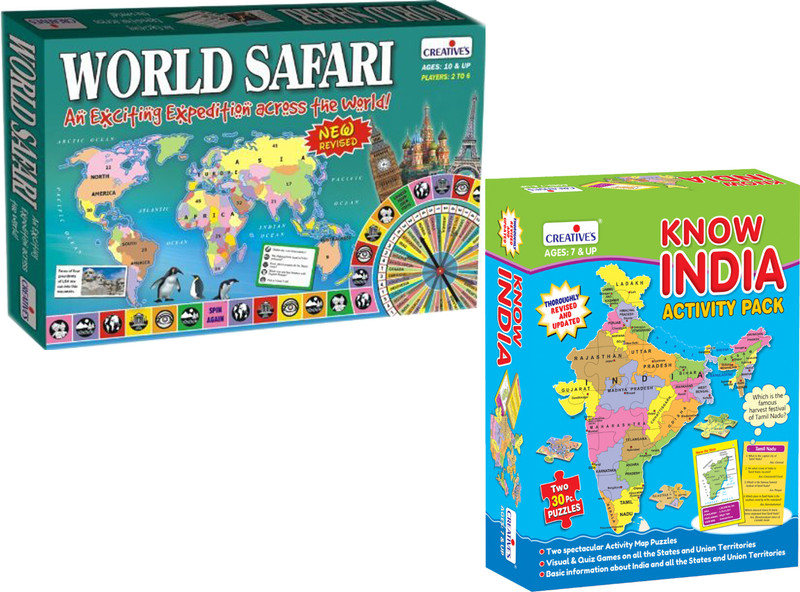 Creatives World Senior & Know India Activity Combo Pack Geography Learning Games(Multicolor)