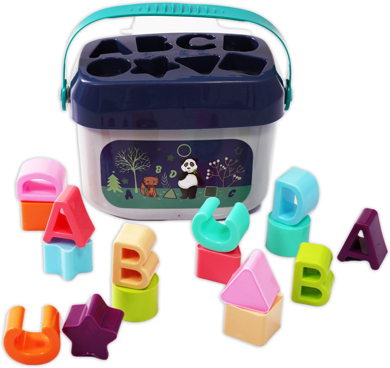 himanshu tex Baby and Toddler First Block Shape ABCD Shape Learning Activity Toy(Blue)