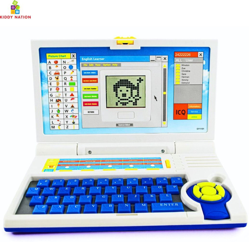 Kiddy Nation Learner Educational Laptop / Computer Toy for Kids with Display & Music(Blue)