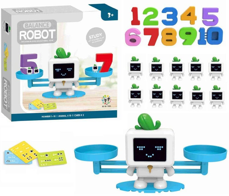FunBlast Robot Balance Math Toy for Kids, Number Learning Game Set,STEM Toy for Kids(Multicolor)