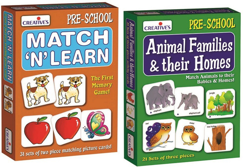 CREATIVE'S "Animal Families & Their Homes" + "Match N Learn" Combo(Multicolor)