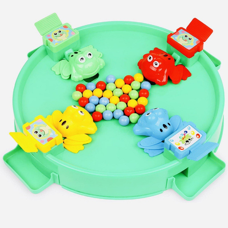 Skstore Hungry Frog Game Little Frog Eat Beans PK Desktop Games Small Toys Parent-Child(Multicolor)