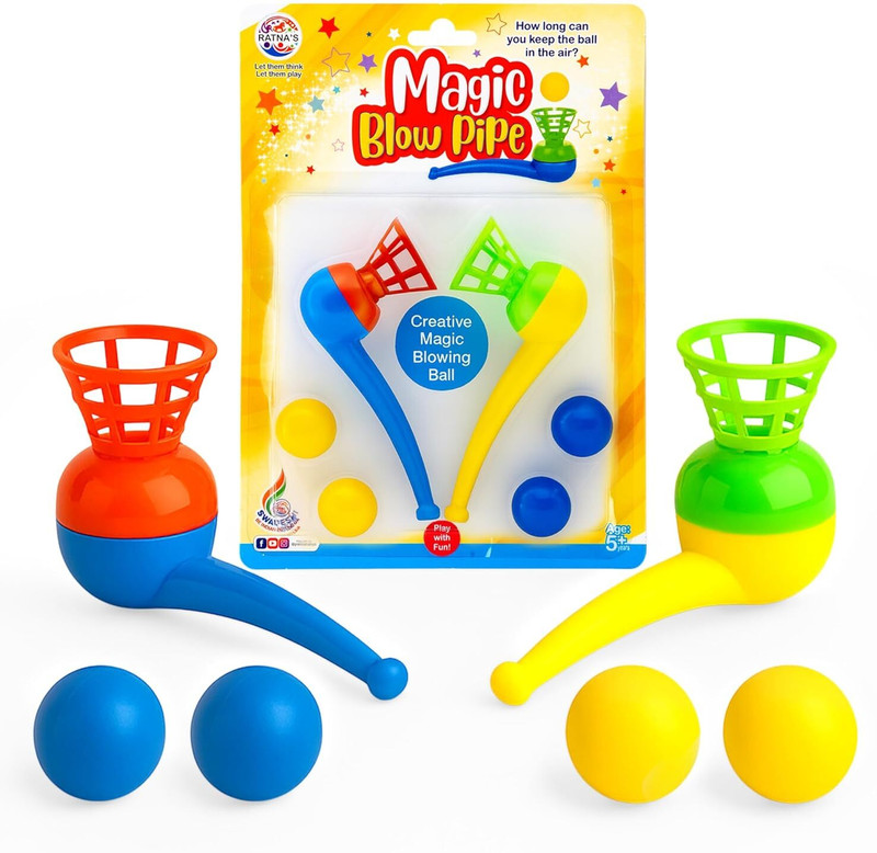 ADTOO Magic Blow Pipe Game for Kids| Air Blowing Ball Toy|Fun Balance GaME(Multicolor)