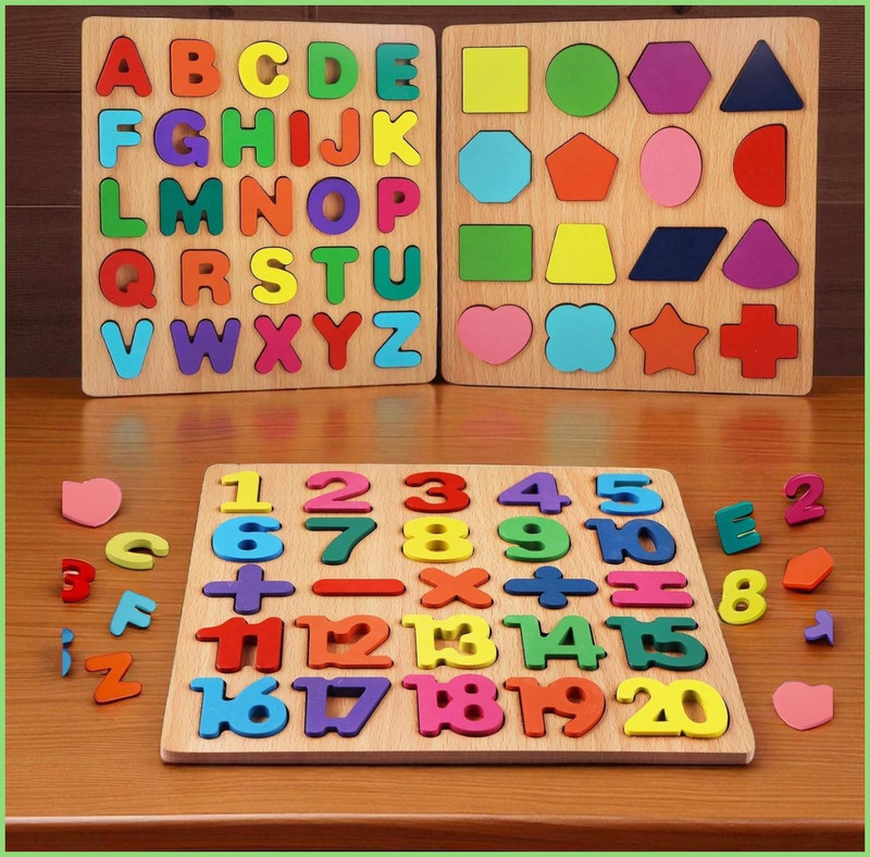 VHD Kids Wooden Puzzle Combo Set AWP1218(Multicolor)