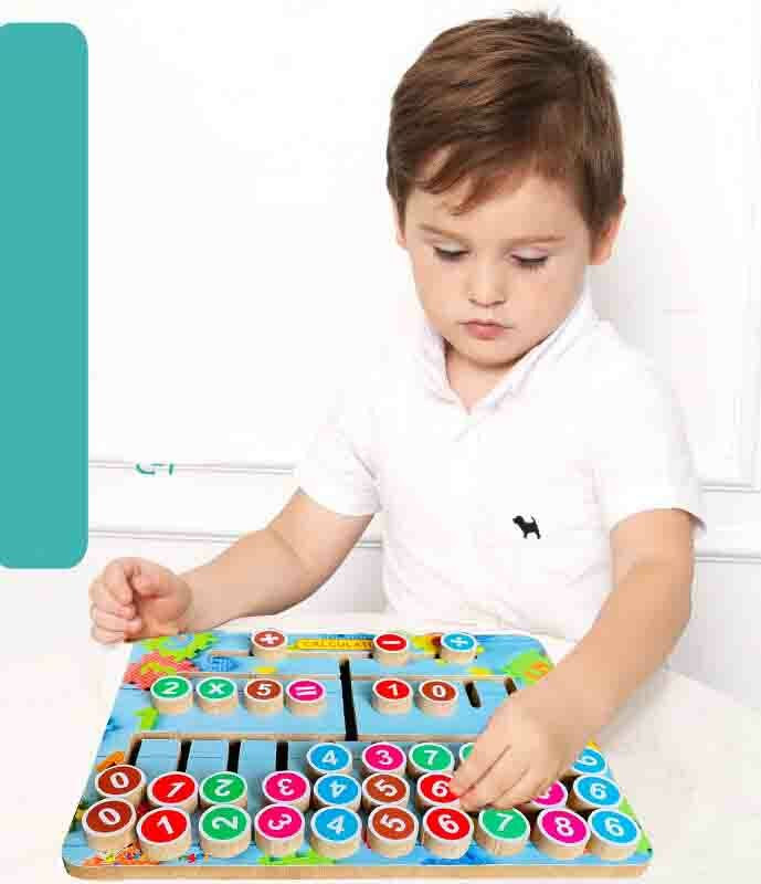 SHALAFI Math Calculator Board 3D Learning Puzzle Learning Toys for kids Maze Tracing Toy(Beige, Multicolor)