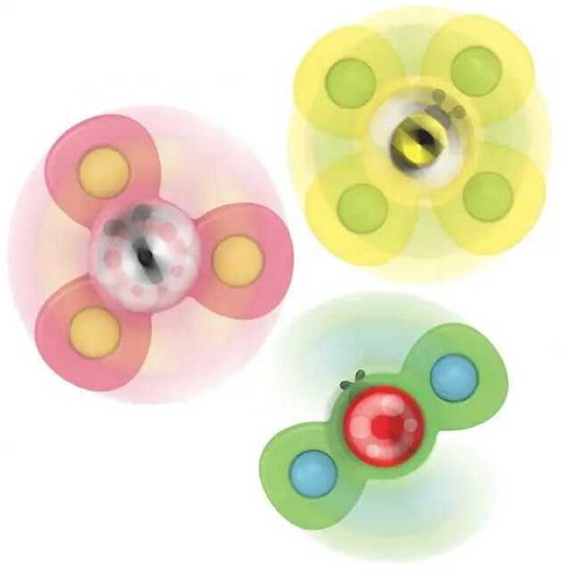 Peculiar Spinning Top Suction Toys for Kids Whirling Flowers Rotating Toy Set(Multicolor)