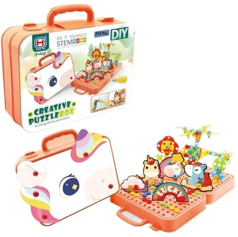 nextinventures 3D Mosaic Construction Educational Set for Kids(Multicolor)