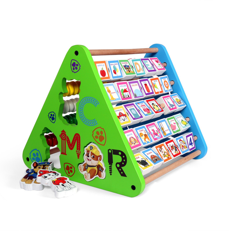 Kn2 MART 4 in 1 Activity Triangle Center Cube for Babies Montessori Learning Toy for Kids(Green, Blue)