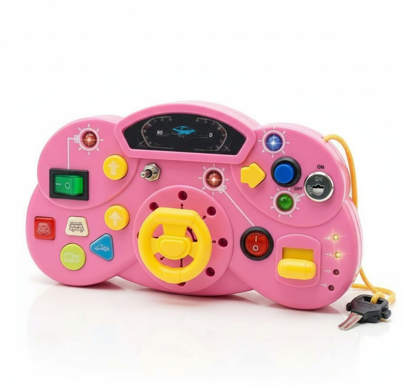 FunBlast Busy Board Switch Light Game – Learning & Educational Toys for 3+ Year Kids(Pink)