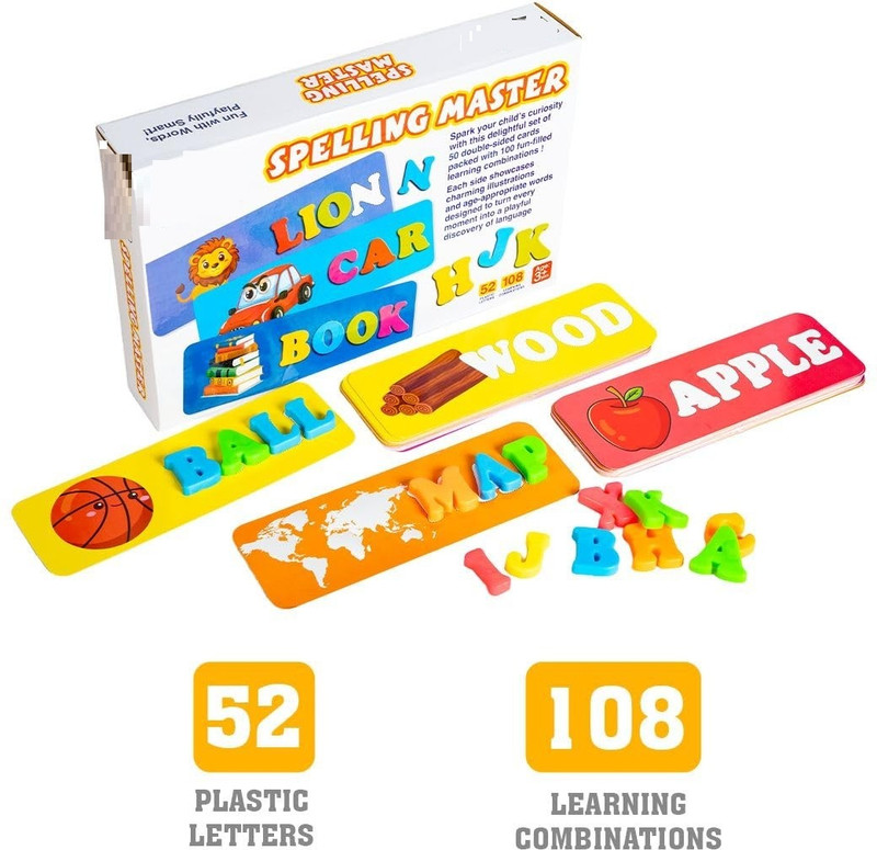 zokato Spelling Master Educational Card Set Matching Learning Game(Multicolor)