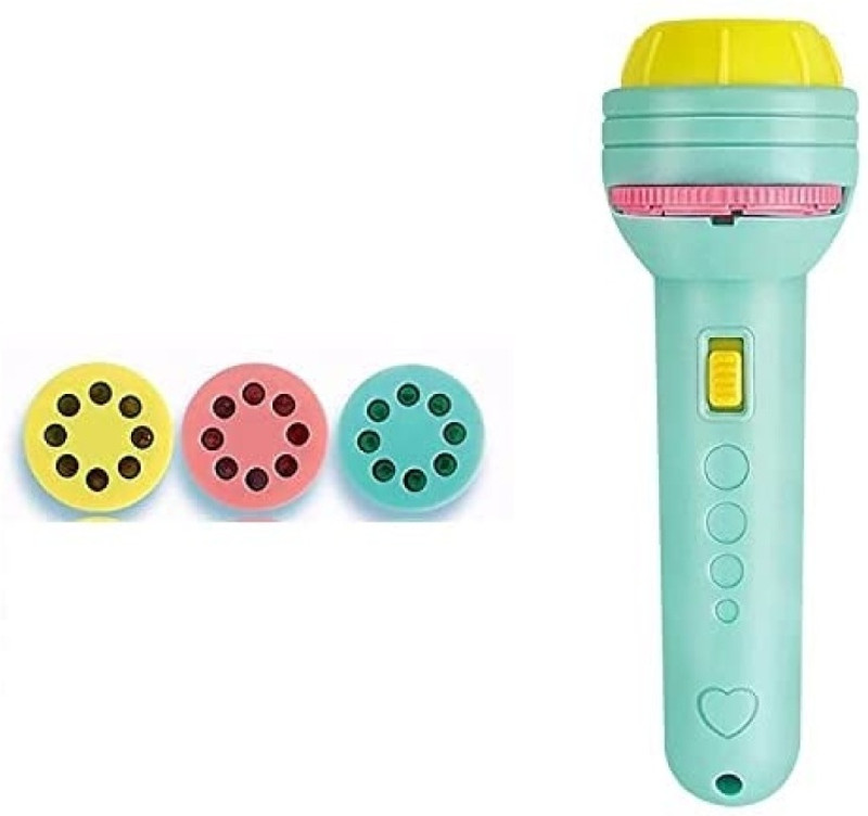 Ayah Essentials 3 Slides, 24 Patterns Projector Flashlight Torch, Kids Projection Light Type AD(Multicolor)