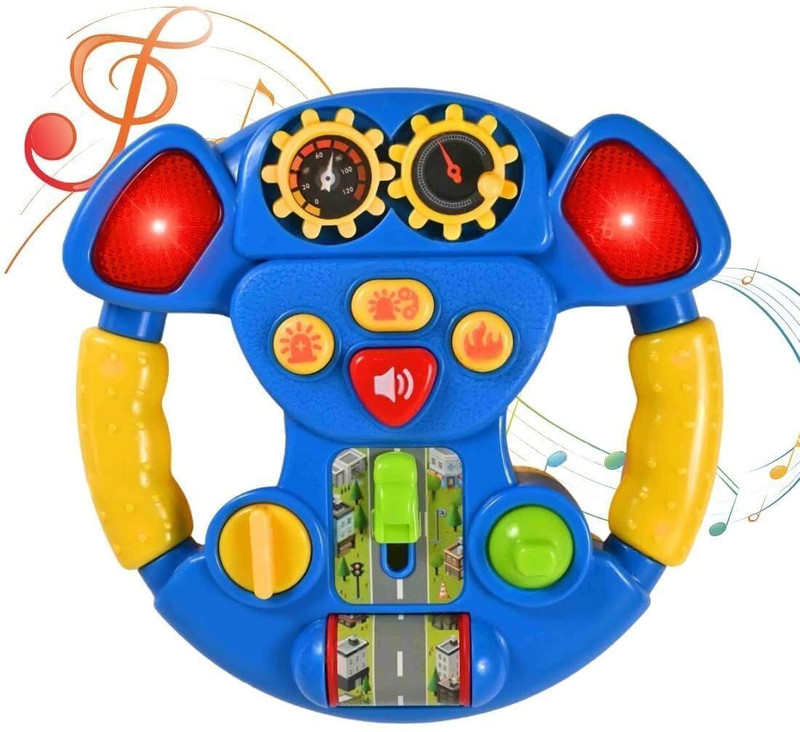 KLYZA ENTERPRISE Kids Musical Steering Wheel Toy with Lights & Sounds(Multicolor)