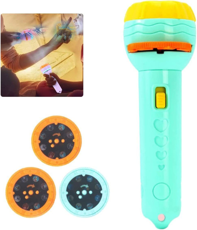 WHITE POPCORN Flashlight Projector Torch For Kids, 24 Different Picture(Multicolor)