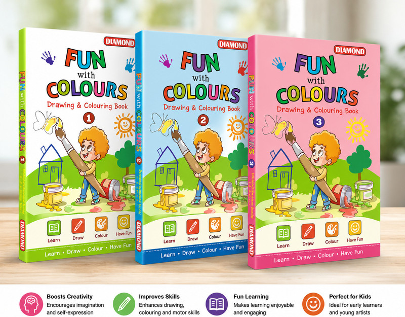 ALL IN ONE 3 in 1 combo drawing book(Multicolor)