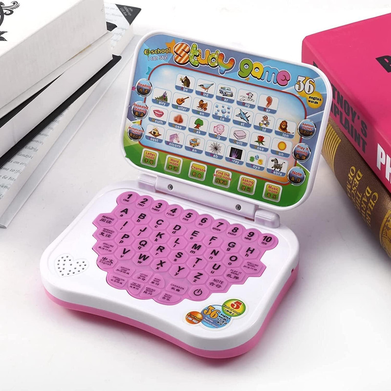 GOSHOPPE ENTERPRISES Learning Laptop Toy for Kids with Sound Learn Alphabets, Number(Multicolor)