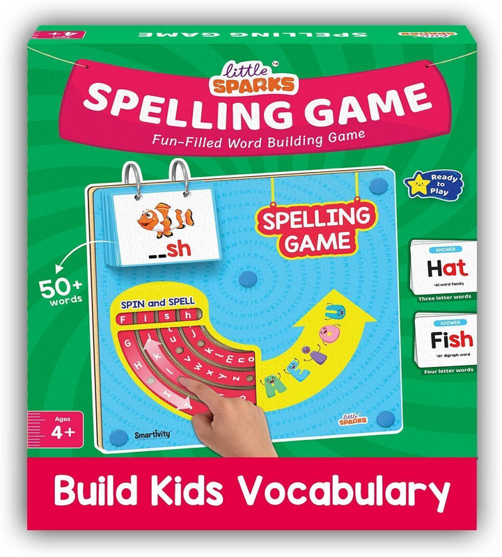 Smartivity Spelling & Vocabulary Game for Kids 4-8 Years Boys & Girls | 50+ Picture Cards |(Multicolor)