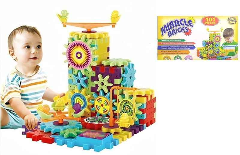 JIPSY 101 Pcs Battery Operated Gear Building Blocks(Multicolor)