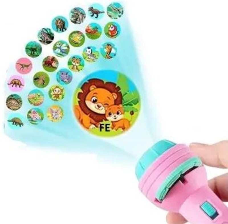 saifiji toyzone 3 slides 24 patterns Mini Projector Torch Toy Flashlight for kids(Multicolor)